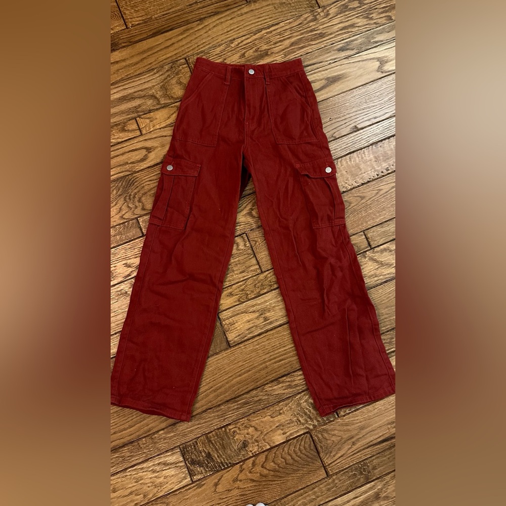 high rise cargo pants